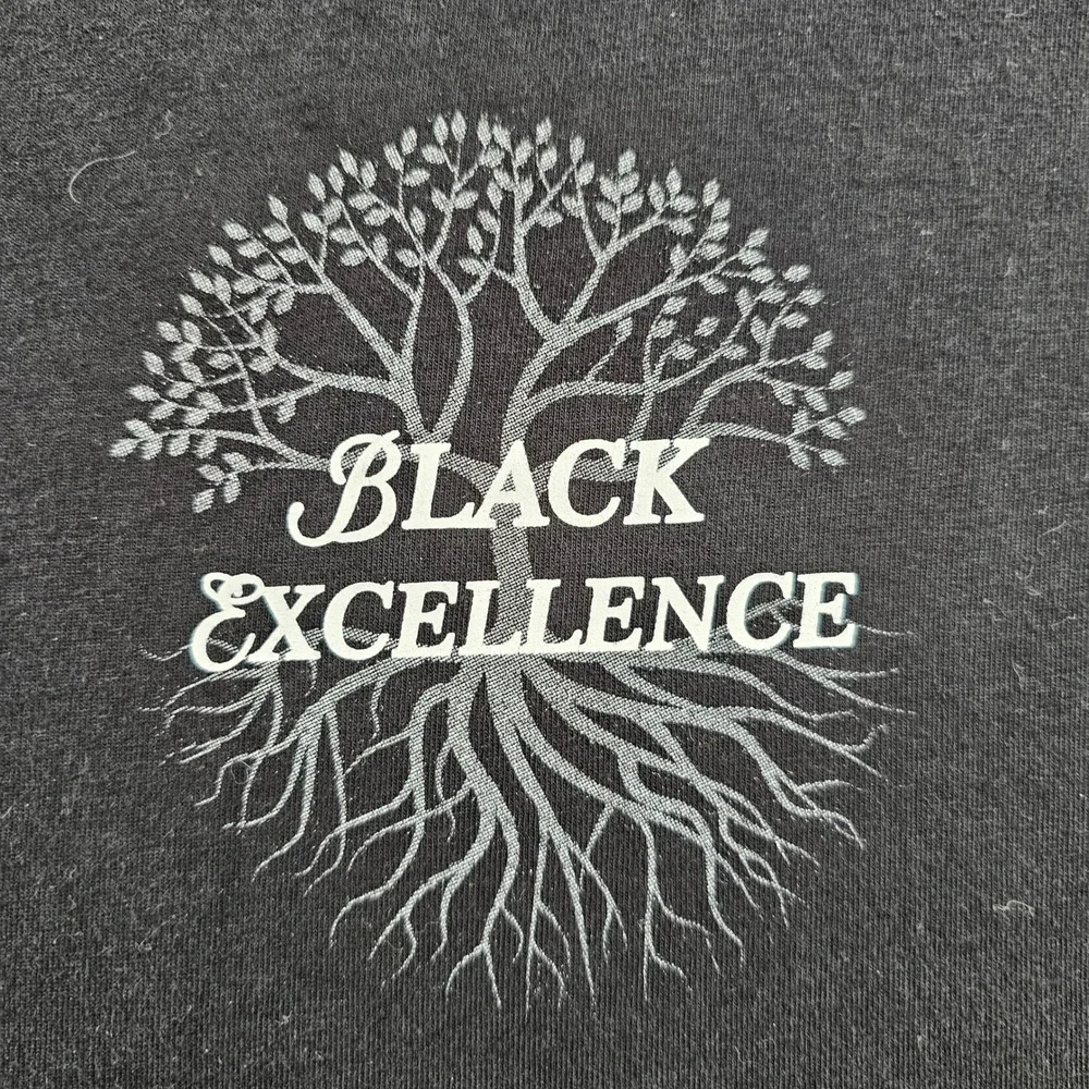 Athletic Works Tee Shirt Men's XL Black Excellence Graphic Crew Neck Pullover